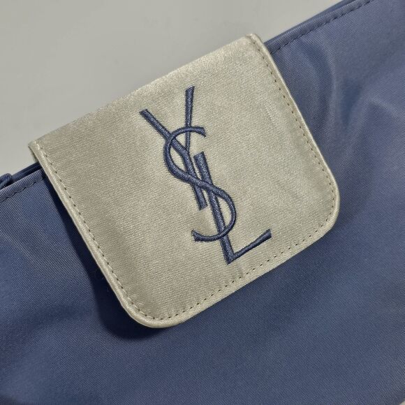 Yves Saint Laurent Perfumes YSL Blue Makeup Cosmetic Pouch Case Clutch Bag - Picture 6 of 7